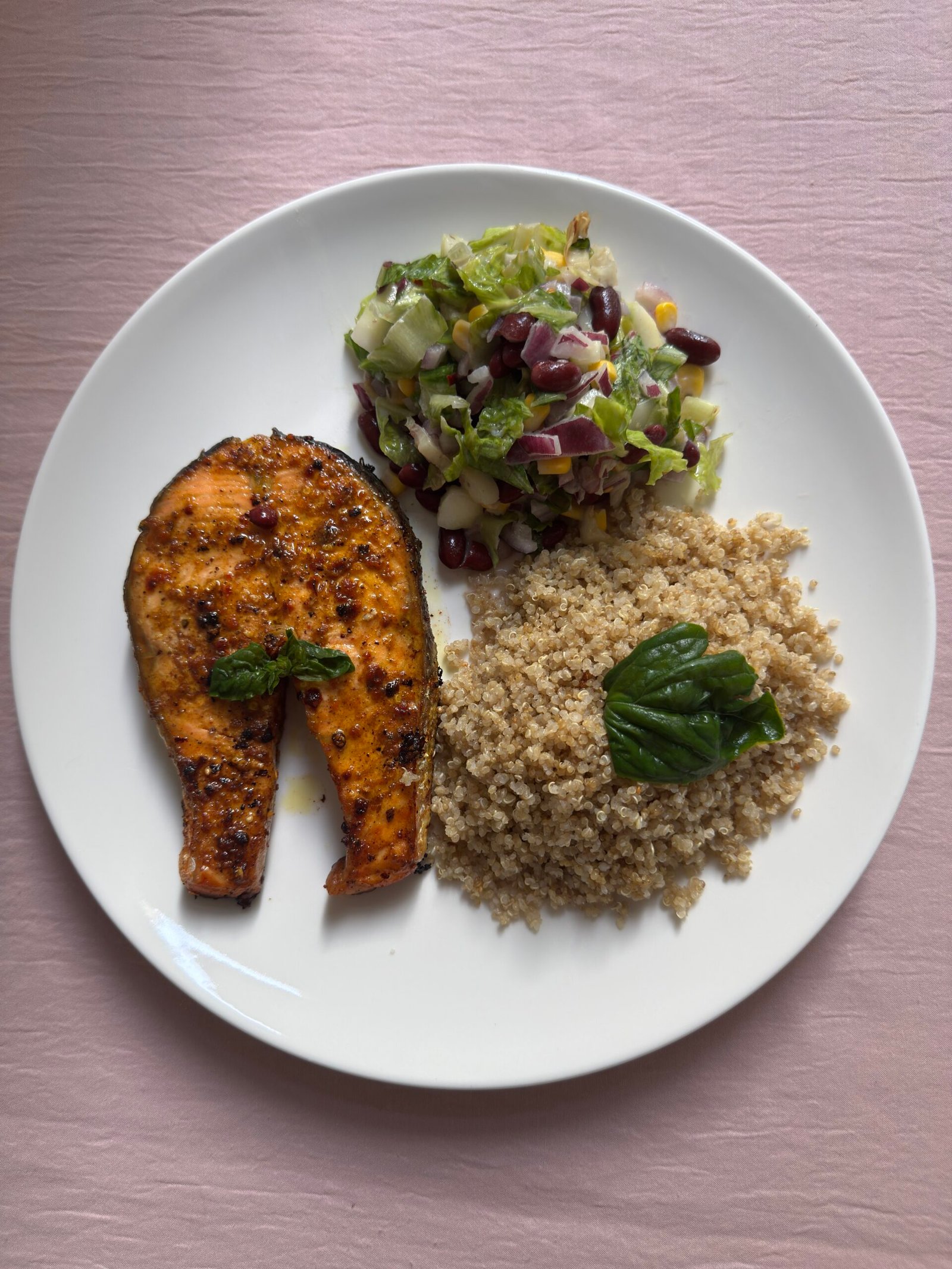 Baked Spiced Salmon Fish and Quinoa