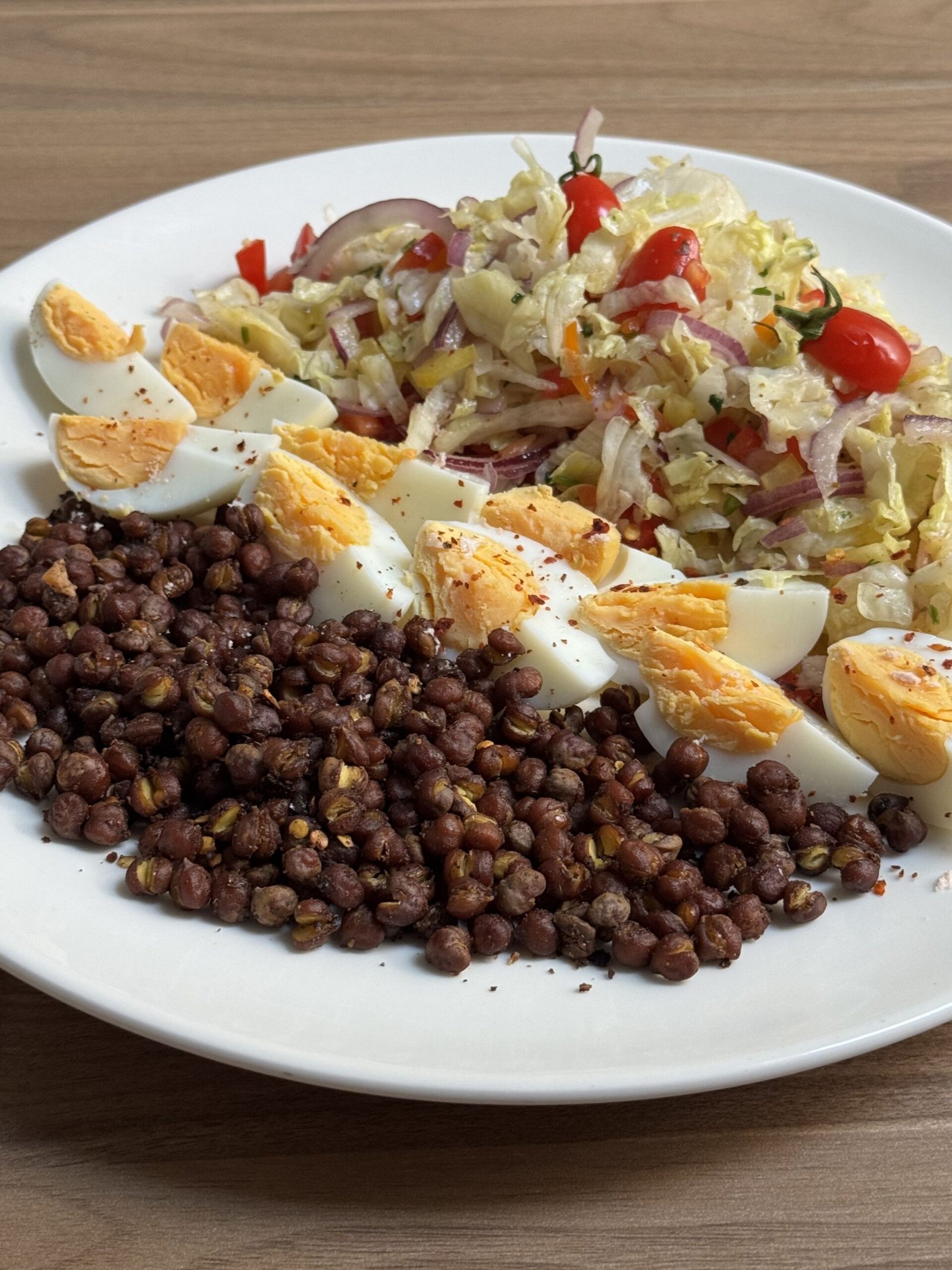 Roasted Black Chickpea and Egg Salad